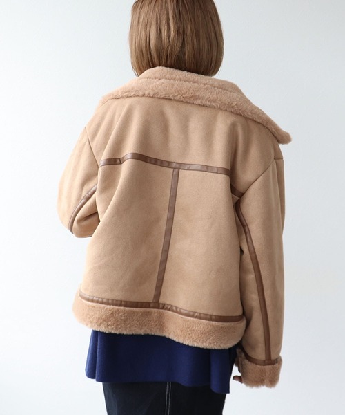 Three Four Time（ｽﾘｰﾌｫｰﾀｲﾑ）の「スタンドカラーショートジャケット（その他アウター・レディース・ベージュ・FREE）」の9枚目の写真