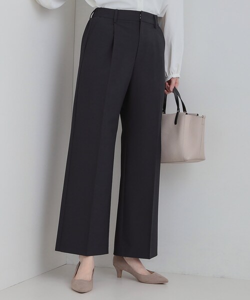 SHOO・LA・RUE（シューラルー）の「【セットアップ可能】サラっと軽やか ワイドストレートパンツ（その他パンツ・レディース・ライトグレー/ネイビー・01/02/03/04）」の2枚目の写真