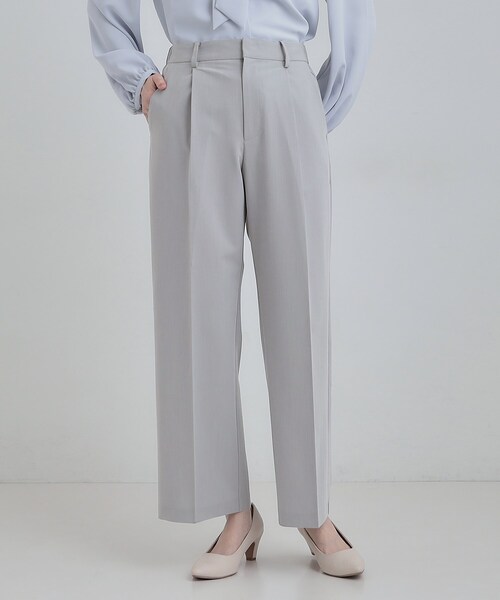 SHOO・LA・RUE（シューラルー）の「【セットアップ可能】サラっと軽やか ワイドストレートパンツ（その他パンツ・レディース・ライトグレー/ネイビー・01/02/03/04）」の3枚目の写真