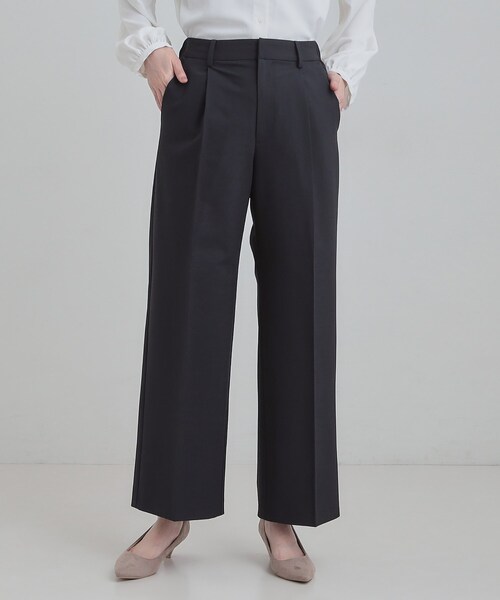 SHOO・LA・RUE（シューラルー）の「【セットアップ可能】サラっと軽やか ワイドストレートパンツ（その他パンツ・レディース・ライトグレー/ネイビー・01/02/03/04）」の8枚目の写真