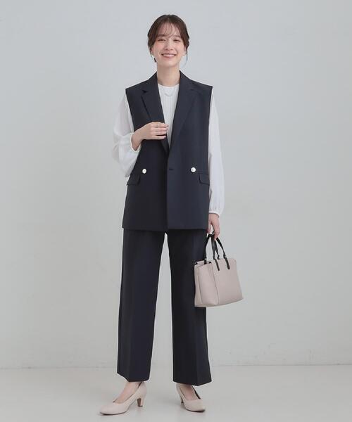 SHOO・LA・RUE（シューラルー）の「【セットアップ可能】サラっと軽やか ワイドストレートパンツ（その他パンツ・レディース・ライトグレー/ネイビー・01/02/03/04）」の10枚目の写真