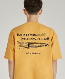アスタラビスタ ラウンドネック 15番手 綿 半袖Tシャツ_チェダー