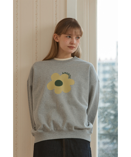 ANOETIC（アノエティック）の「ANC FLOWER SWEATSHIRT_GREY（スウェット・レディース・グレー・FREE）」の2枚目の写真