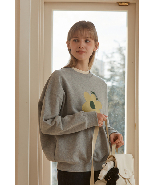 ANOETIC（アノエティック）の「ANC FLOWER SWEATSHIRT_GREY（スウェット・レディース・グレー・FREE）」の3枚目の写真