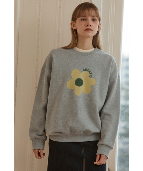 ANOETIC（アノエティック）の「ANC FLOWER SWEATSHIRT_GREY（スウェット・レディース・グレー・FREE）」の4枚目の写真