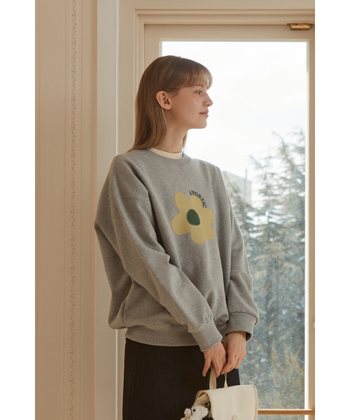 ANOETIC（アノエティック）の「ANC FLOWER SWEATSHIRT_GREY（スウェット・レディース・グレー・FREE）」の5枚目の写真