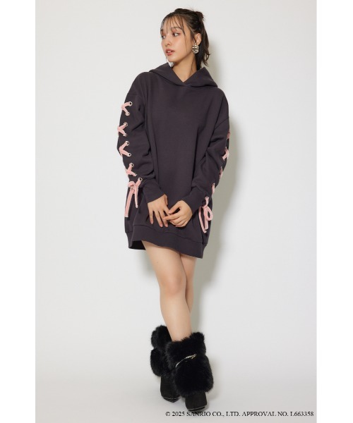 rienda（リエンダ）の「クロミスウェットミニワンピース 秋服 冬服（ワンピース・レディース・ブラック・FREE）」の4枚目の写真