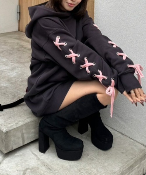 rienda（リエンダ）の「クロミスウェットミニワンピース 秋服 冬服（ワンピース・レディース・ブラック・FREE）」の15枚目の写真