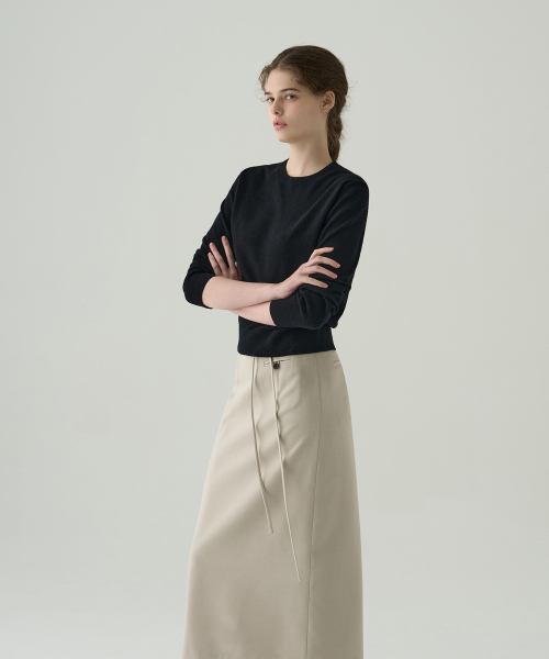 DRAWFIT WOMEN（ドローフィットウーマン）の「ソフティカシウールブレンドラウンドネックニット[M.GREY]（ニット/セーター・レディース・その他・SMALL/MEDIUM）」の7枚目の写真
