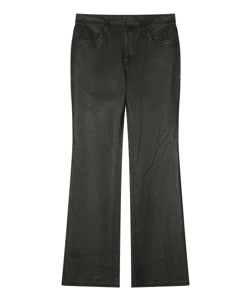 W) VINTAGE LEATHER FLARE PANT BLACK