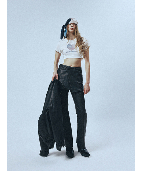 SUNDAY FRUIT MARKET(サンデーフルーツマーケット)の「W) VINTAGE LEATHER FLARE PANT BLACK(その他パンツ・レディース・その他・SMALL/MEDIUM)」の6枚目の写真