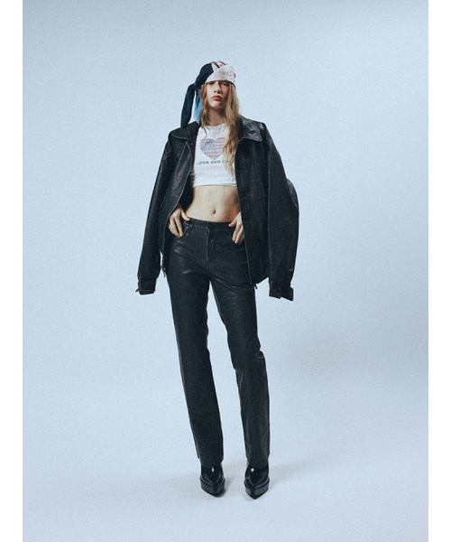 SUNDAY FRUIT MARKET(サンデーフルーツマーケット)の「W) VINTAGE LEATHER FLARE PANT BLACK(その他パンツ・レディース・その他・SMALL/MEDIUM)」の7枚目の写真
