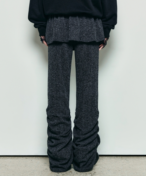 NICK&NICOLE（ニックアンドニコール）の「SHIRRING LAYERED SKIRT PANTS_CHARCOAL（スウェットパンツ・レディース・その他・FREE）」の5枚目の写真