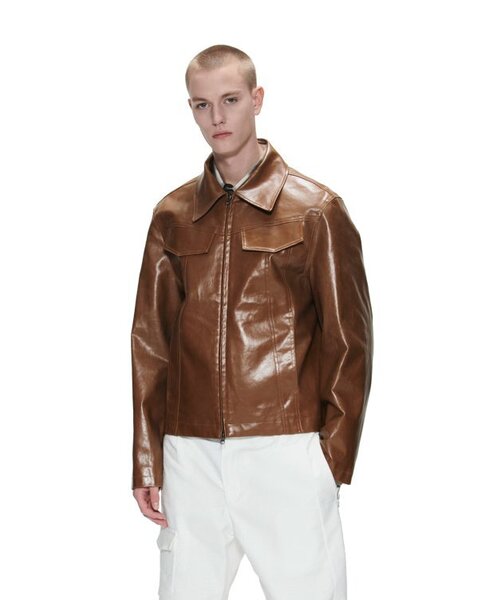 LEATHER TWO POCKET JACKET