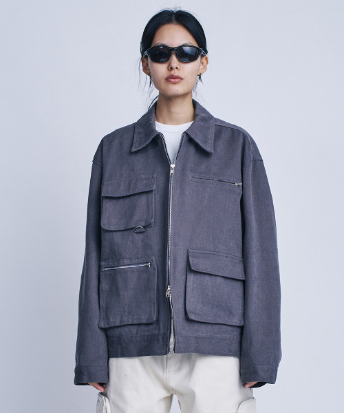 FDR(エフディーアール)の「3D Pocket Detail Work Trucker Jacket_Carbon Charcoal(デニムジャケット・メンズ・その他・LARGE/MEDIUM)」の1枚目の写真
