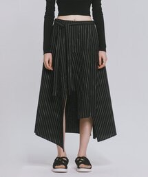 PINSTRIPED AM CUTTING SKIRT BLACK