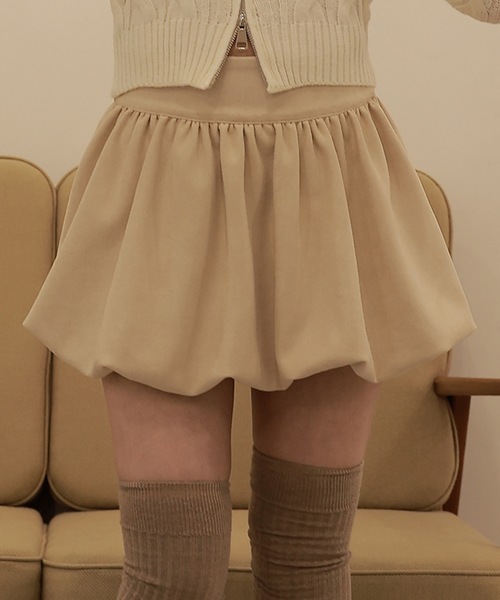 M DOLLY（エムドリー）の「balloon plume mini skirt/バルーンプリュームミニスカート（スカート・レディース・ブラウン/ベージュ/ブラック・S/M）」の3枚目の写真