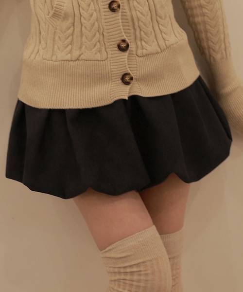 M DOLLY（エムドリー）の「balloon plume mini skirt/バルーンプリュームミニスカート（スカート・レディース・ブラウン/ベージュ/ブラック・S/M）」の2枚目の写真