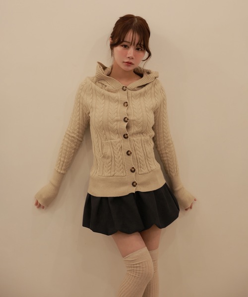 M DOLLY（エムドリー）の「balloon plume mini skirt/バルーンプリュームミニスカート（スカート・レディース・ブラウン/ベージュ/ブラック・S/M）」の4枚目の写真