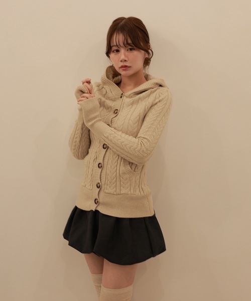 M DOLLY（エムドリー）の「balloon plume mini skirt/バルーンプリュームミニスカート（スカート・レディース・ブラウン/ベージュ/ブラック・S/M）」の5枚目の写真