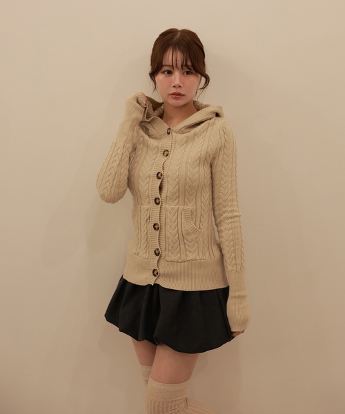 M DOLLY（エムドリー）の「balloon plume mini skirt/バルーンプリュームミニスカート（スカート・レディース・ブラウン/ベージュ/ブラック・S/M）」の6枚目の写真