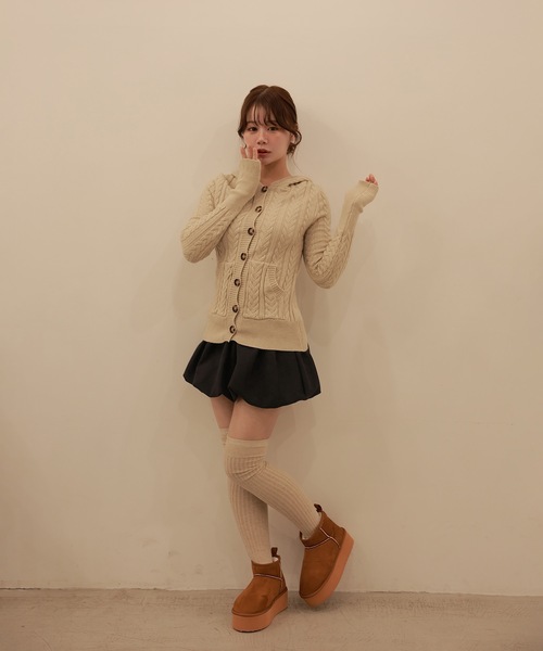 M DOLLY（エムドリー）の「balloon plume mini skirt/バルーンプリュームミニスカート（スカート・レディース・ブラウン/ベージュ/ブラック・S/M）」の7枚目の写真
