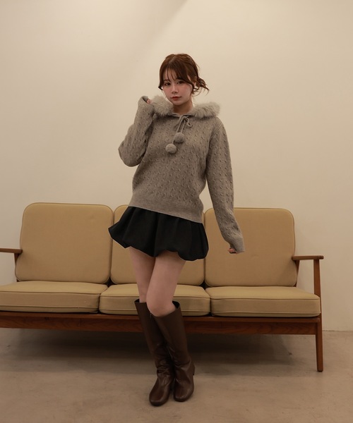 M DOLLY（エムドリー）の「balloon plume mini skirt/バルーンプリュームミニスカート（スカート・レディース・ブラウン/ベージュ/ブラック・S/M）」の10枚目の写真