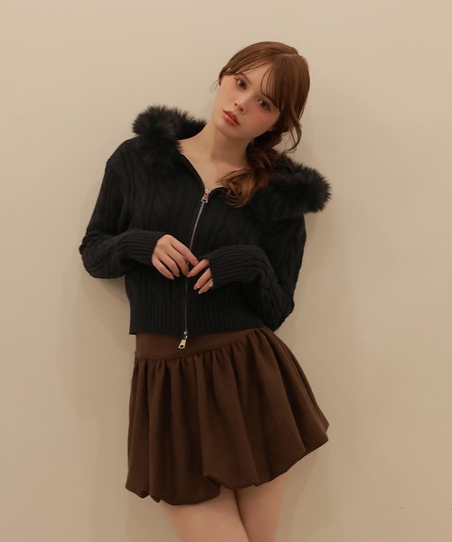M DOLLY（エムドリー）の「balloon plume mini skirt/バルーンプリュームミニスカート（スカート・レディース・ブラウン/ベージュ/ブラック・S/M）」の11枚目の写真