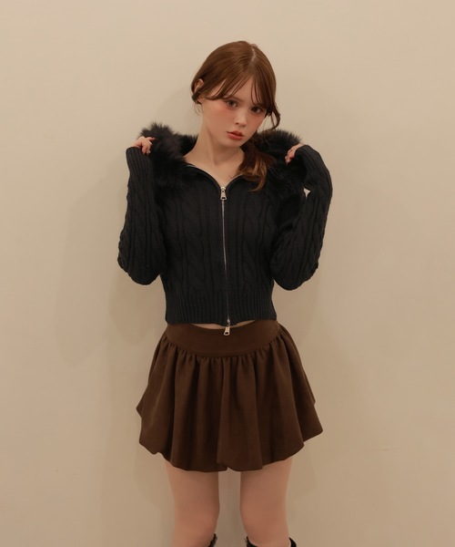 M DOLLY（エムドリー）の「balloon plume mini skirt/バルーンプリュームミニスカート（スカート・レディース・ブラウン/ベージュ/ブラック・S/M）」の12枚目の写真