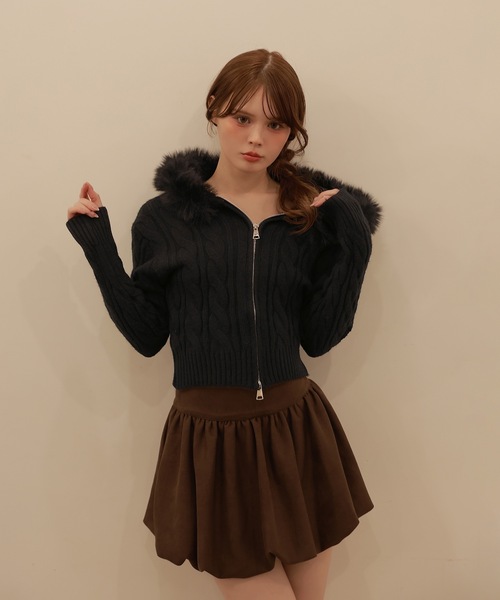 M DOLLY（エムドリー）の「balloon plume mini skirt/バルーンプリュームミニスカート（スカート・レディース・ブラウン/ベージュ/ブラック・S/M）」の13枚目の写真
