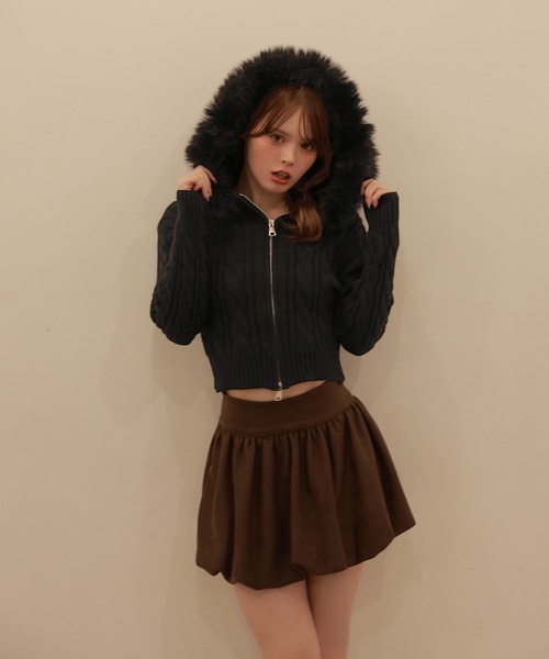 M DOLLY（エムドリー）の「balloon plume mini skirt/バルーンプリュームミニスカート（スカート・レディース・ブラウン/ベージュ/ブラック・S/M）」の14枚目の写真