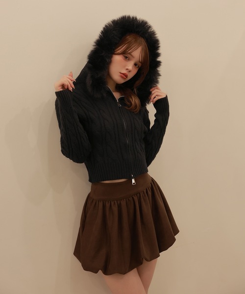 M DOLLY（エムドリー）の「balloon plume mini skirt/バルーンプリュームミニスカート（スカート・レディース・ブラウン/ベージュ/ブラック・S/M）」の15枚目の写真