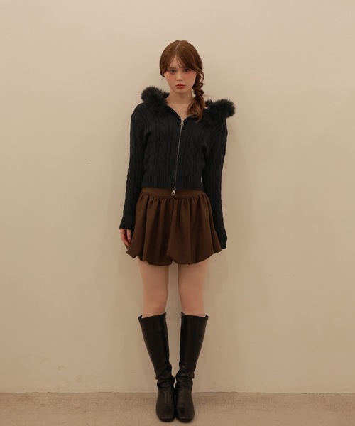 M DOLLY（エムドリー）の「balloon plume mini skirt/バルーンプリュームミニスカート（スカート・レディース・ブラウン/ベージュ/ブラック・S/M）」の16枚目の写真