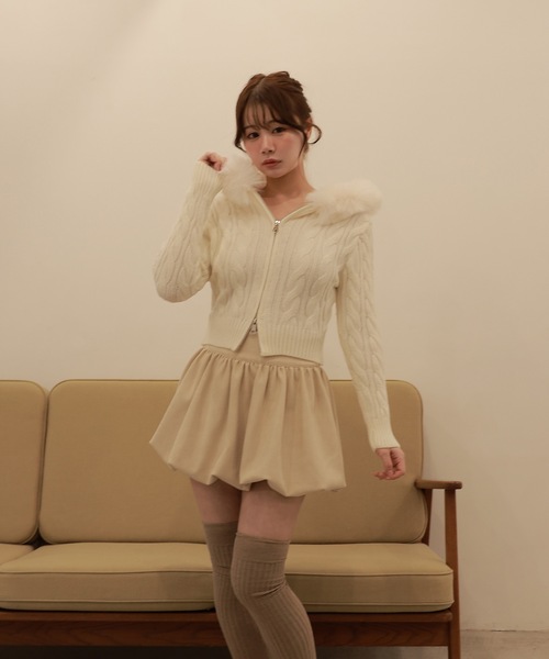M DOLLY（エムドリー）の「balloon plume mini skirt/バルーンプリュームミニスカート（スカート・レディース・ブラウン/ベージュ/ブラック・S/M）」の18枚目の写真