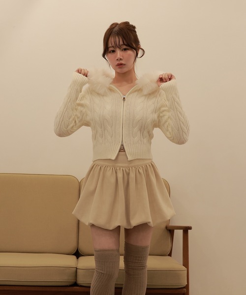 M DOLLY（エムドリー）の「balloon plume mini skirt/バルーンプリュームミニスカート（スカート・レディース・ブラウン/ベージュ/ブラック・S/M）」の19枚目の写真