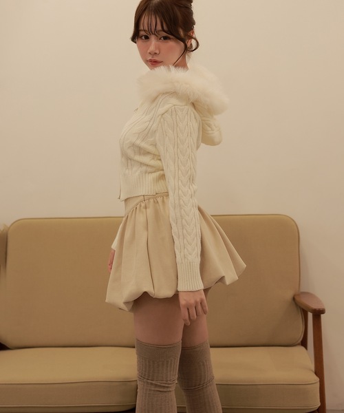 M DOLLY（エムドリー）の「balloon plume mini skirt/バルーンプリュームミニスカート（スカート・レディース・ブラウン/ベージュ/ブラック・S/M）」の21枚目の写真