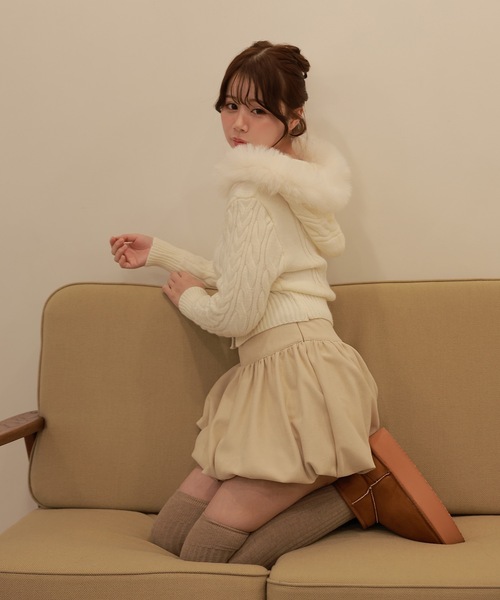 M DOLLY（エムドリー）の「balloon plume mini skirt/バルーンプリュームミニスカート（スカート・レディース・ブラウン/ベージュ/ブラック・S/M）」の22枚目の写真