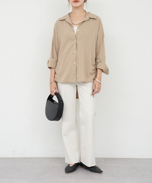 SHENERY（シーナリー）の「スリムジャージーパンツ（その他パンツ・レディース・アイボリー/ブラック・36/38）」の7枚目の写真