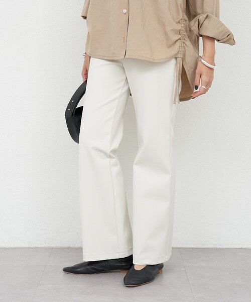 SHENERY（シーナリー）の「スリムジャージーパンツ（その他パンツ・レディース・アイボリー/ブラック・36/38）」の6枚目の写真