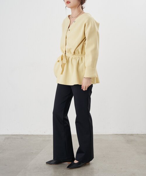 SHENERY（シーナリー）の「スリムジャージーパンツ（その他パンツ・レディース・アイボリー/ブラック・36/38）」の12枚目の写真