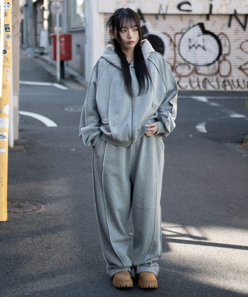 WEGO（ウィゴー）の「WEGO/【26年春夏新作】スウィッチングスウェットパンツ（スウェットパンツ・メンズ・杢グレー/ブラック系その他/ブラック/ブラウン/ピンク/ネイビー・FREE）」の16枚目の写真