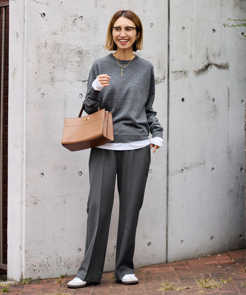 FRAMeWORK（フレームワーク）の「イタリアヤーン basic クループルオーバー（ニット/セーター・レディース・ネイビー/ブルー/チャコールグレー/ホワイト・FREE）」の5枚目の写真