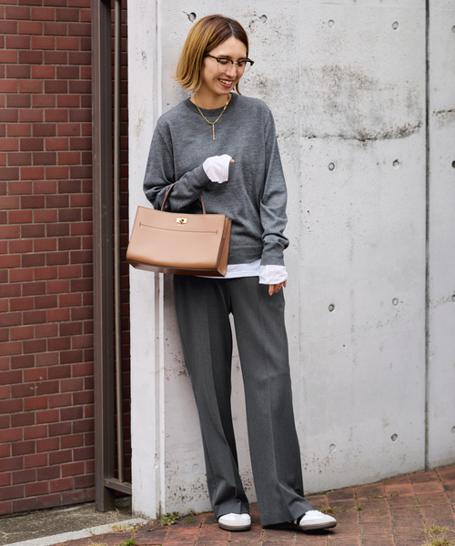 FRAMeWORK（フレームワーク）の「イタリアヤーン basic クループルオーバー（ニット/セーター・レディース・ネイビー/ブルー/チャコールグレー/ホワイト・FREE）」の6枚目の写真