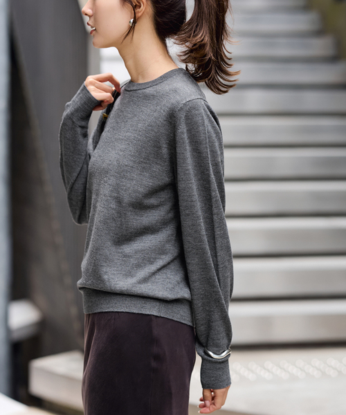 FRAMeWORK（フレームワーク）の「イタリアヤーン basic クループルオーバー（ニット/セーター・レディース・ネイビー/ブルー/チャコールグレー/ホワイト・FREE）」の18枚目の写真