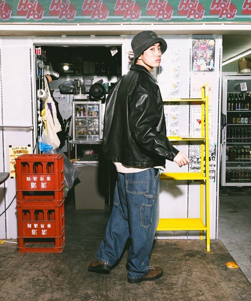 niko and...（ニコアンド）の「PUレザーショートブルゾン（ブルゾン・メンズ・ブラック/ダークブラウン・MEDIUM/LARGE）」の3枚目の写真