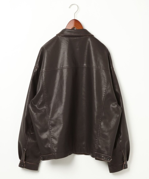 niko and...（ニコアンド）の「PUレザーショートブルゾン（ブルゾン・メンズ・ブラック/ダークブラウン・MEDIUM/LARGE）」の22枚目の写真