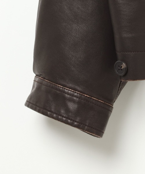 niko and...（ニコアンド）の「PUレザーショートブルゾン（ブルゾン・メンズ・ブラック/ダークブラウン・MEDIUM/LARGE）」の14枚目の写真