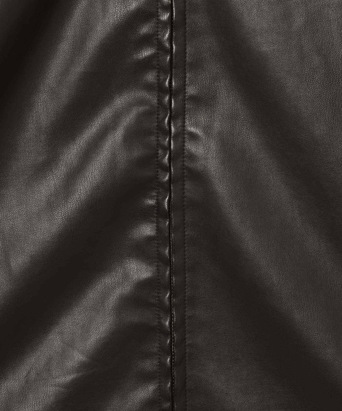 niko and...（ニコアンド）の「PUレザーショートブルゾン（ブルゾン・メンズ・ブラック/ダークブラウン・MEDIUM/LARGE）」の8枚目の写真