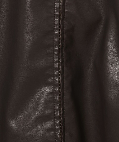 niko and...（ニコアンド）の「PUレザーショートブルゾン（ブルゾン・メンズ・ブラック/ダークブラウン・MEDIUM/LARGE）」の9枚目の写真