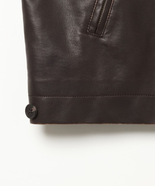 niko and...（ニコアンド）の「PUレザーショートブルゾン（ブルゾン・メンズ・ブラック/ダークブラウン・MEDIUM/LARGE）」の16枚目の写真